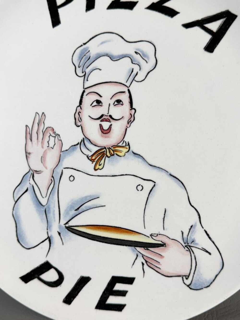 Vintage Chase Import Pizza Pie Ironstone Plate 13.5" MCM Retro Chef Kitchen Deco - Picture 11 of 14
